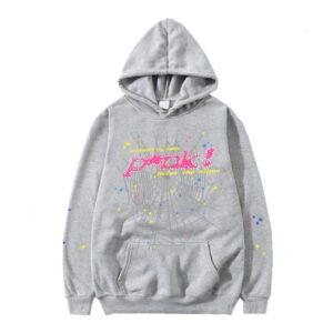 SP5DER Streetwear Print Hoodie - Gray