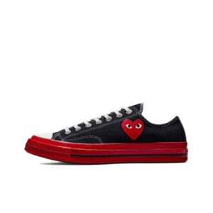CDG PLAY Heart Casual Canvas Sneakers Black