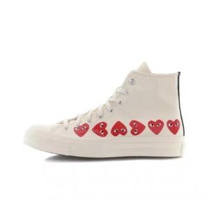 CDG PLAY Heart Canvas Sneakers Off-White