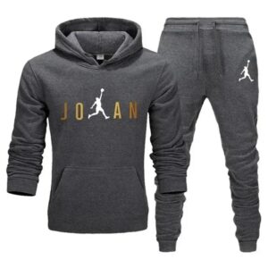 Jordan American Trendy High-Street Hooded Set Gray