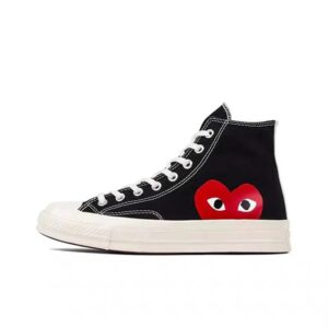CDG PLAY Heart-Print High-Top Sneakers Black