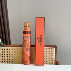 HERMÈS Printed Wind Umbrella in Orange