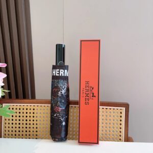 HERMES Print Umbrella in Black