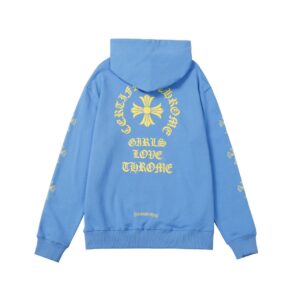 GIRLS LOVE Streetwear Blue Hoodie Chrome Hearts