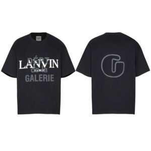 LANVIN Black T-Shirt with Letter Print Gallery Dept