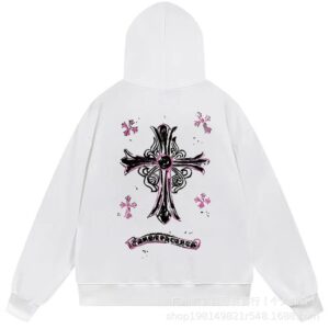 Cross Streetwear White Hoodie Chrome Hearts