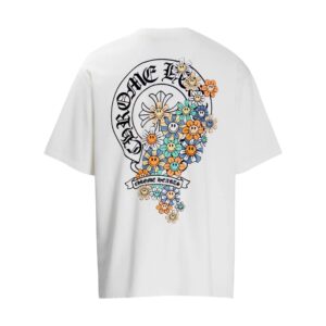 SPARK ONE Floral Smiley White T-Shirt Chrome Hearts