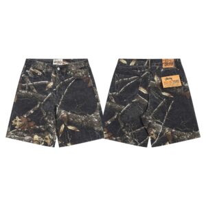 Stussy Maple Leaf Print Denim Shorts
