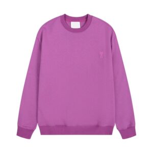 AMI Love Heart Casual Purple Hoodie