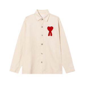 Heart Series Loose Beige Shirt AMI