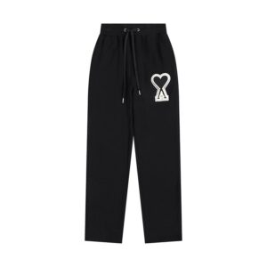 AMI Heart Series Black Casual Pants