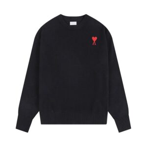Heart Basic Black Sweater AMI