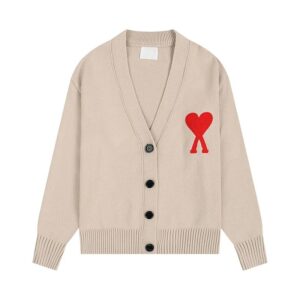 AMI Heart Collection Beige Cardigan