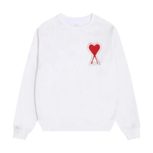 AMI Love Series Casual White Hoodie