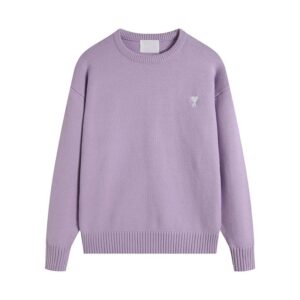 AMI Oversized Purple Crewneck Sweater