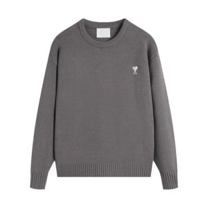 AMI Casual Basic Gray Sweater