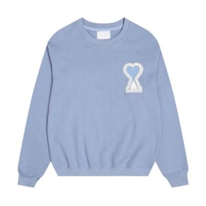 AMI Love Light Blue Casual Hoodie