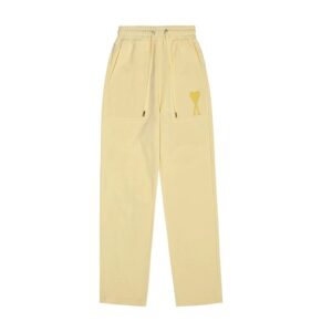 AMI Relaxed Fit Yellow Casual Pants