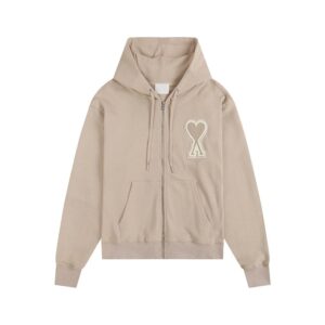 AMI Casual Hooded Beige Sweatshirt
