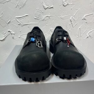 Balenciaga Chunky-Soled Black Derby Shoes