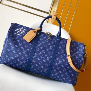 Louis Vuitton Keepall Monogram Blue Bag