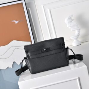 Minimalist Buckle Black Crossbody Bag