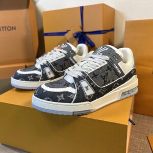 Louis Vuitton Trainer Gray and Brown Casual Shoes