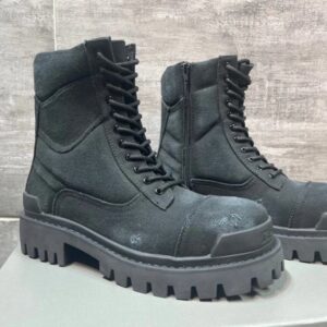 Balenciaga Work Boots in Black