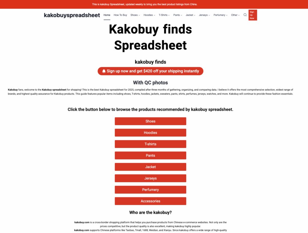 This is the kakobuy spreadsheet found on Discord.